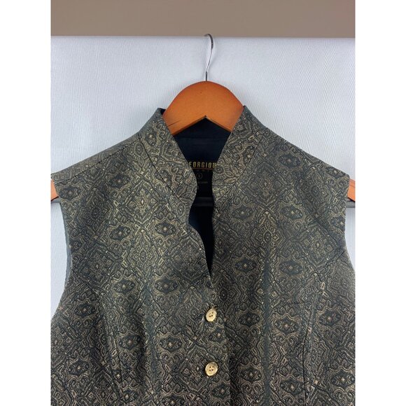 Women's Georgiou Studio Black & Gold Vest Size 8 - Picture 3 of 8